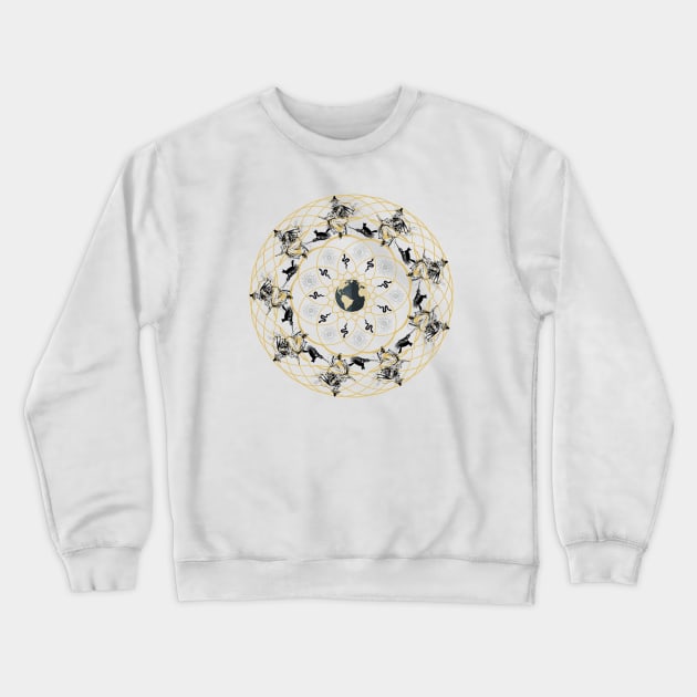 Circle of Witches on Halloween Crewneck Sweatshirt by ariverde